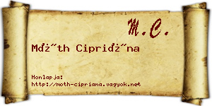 Móth Cipriána névjegykártya